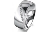 Ring Platin 950 7.0 mm poliert 6 Brillanten G vs Gesamt...