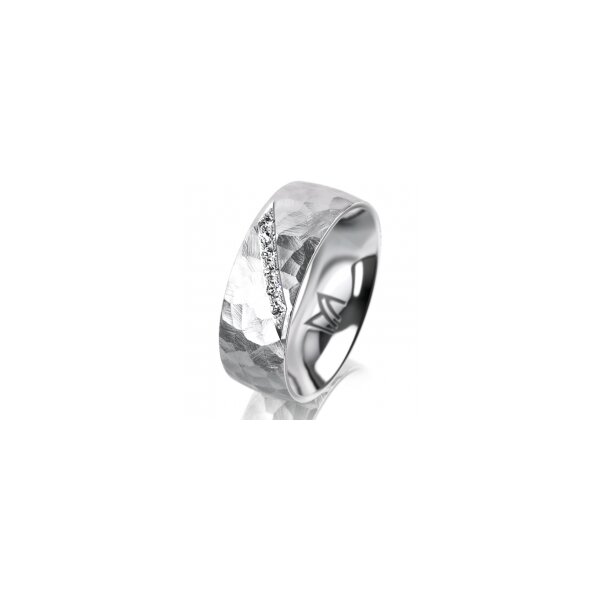 Ring Platin 950 7.0 mm diamantmatt 6 Brillanten G vs Gesamt 0,080ct