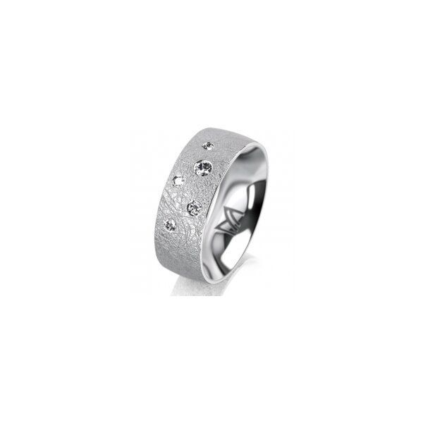 Ring Platin 950 7.0 mm kreismatt 5 Brillanten G vs Gesamt 0,095ct