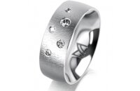 Ring Platin 950 7.0 mm sandmatt 5 Brillanten G vs Gesamt...