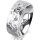 Ring Platin 950 7.0 mm diamantmatt 5 Brillanten G vs Gesamt 0,095ct