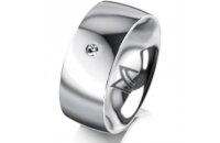 Ring Platin 950 8.0 mm poliert 1 Brillant G vs 0,025ct
