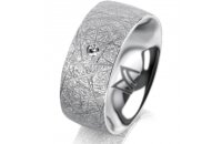 Ring Platin 950 8.0 mm kristallmatt 1 Brillant G vs 0,025ct
