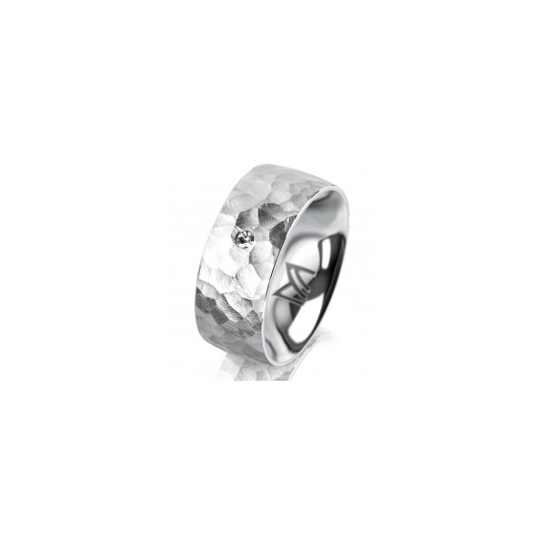 Ring Platin 950 8.0 mm diamantmatt 1 Brillant G vs 0,025ct