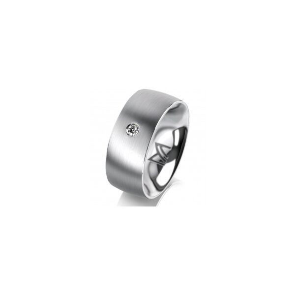 Ring Platin 950 8.0 mm l&auml;ngsmatt 1 Brillant G vs 0,050ct
