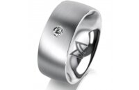 Ring Platin 950 8.0 mm l&auml;ngsmatt 1 Brillant G vs...
