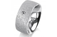 Ring Platin 950 8.0 mm kreismatt 1 Brillant G vs 0,050ct