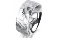 Ring Platin 950 8.0 mm diamantmatt 1 Brillant G vs 0,050ct