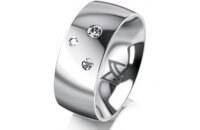 Ring Platin 950 8.0 mm poliert 3 Brillanten G vs Gesamt...