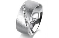 Ring Platin 950 8.0 mm sandmatt 7 Brillanten G vs Gesamt...