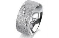 Ring Platin 950 8.0 mm kristallmatt 7 Brillanten G vs...