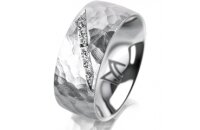 Ring Platin 950 8.0 mm diamantmatt 7 Brillanten G vs...