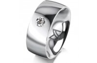 Ring Platin 950 8.0 mm poliert 1 Brillant G vs 0,090ct