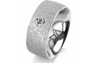 Ring Platin 950 8.0 mm kreismatt 1 Brillant G vs 0,090ct