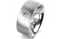 Ring Platin 950 8.0 mm sandmatt 1 Brillant G vs 0,090ct