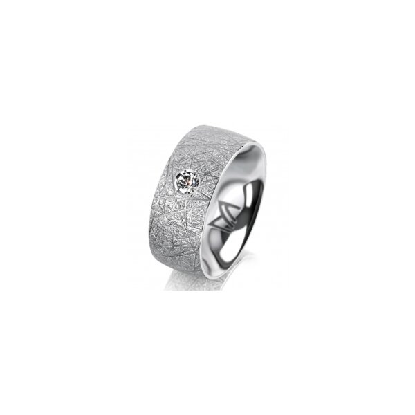 Ring Platin 950 8.0 mm kristallmatt 1 Brillant G vs 0,090ct