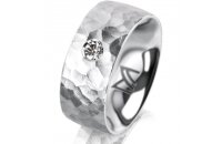 Ring Platin 950 8.0 mm diamantmatt 1 Brillant G vs 0,090ct