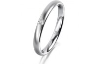 Ring Platin 950 2.5 mm l&auml;ngsmatt 1 Brillant G vs...