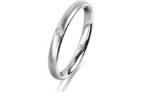 Ring Platin 950 2.5 mm sandmatt 1 Brillant G vs 0,025ct