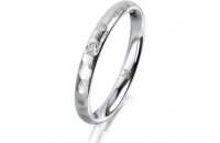 Ring Platin 950 2.5 mm diamantmatt 1 Brillant G vs 0,025ct
