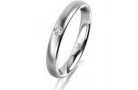 Ring Platin 950 3.0 mm l&auml;ngsmatt 1 Brillant G vs...
