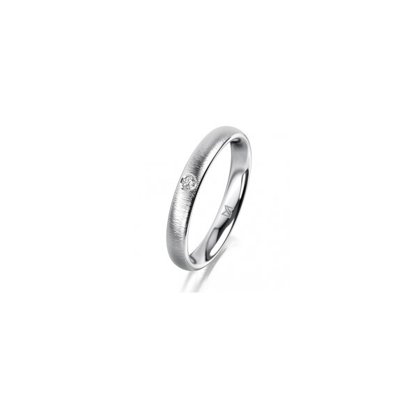 Ring Platin 950 3.0 mm sandmatt 1 Brillant G vs 0,025ct