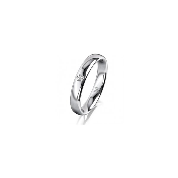 Ring Platin 950 3.5 mm poliert 1 Brillant G vs 0,025ct