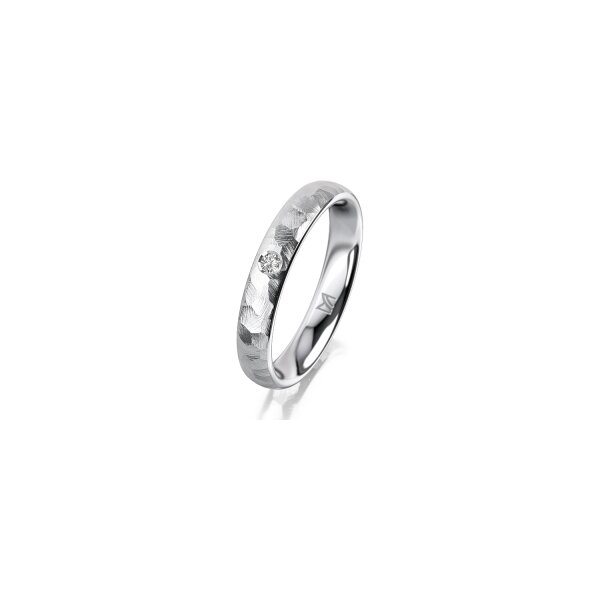 Ring Platin 950 3.5 mm diamantmatt 1 Brillant G vs 0,025ct