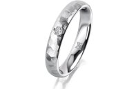 Ring Platin 950 3.5 mm diamantmatt 1 Brillant G vs 0,025ct