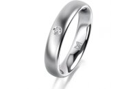 Ring Platin 950 4.0 mm l&auml;ngsmatt 1 Brillant G vs...