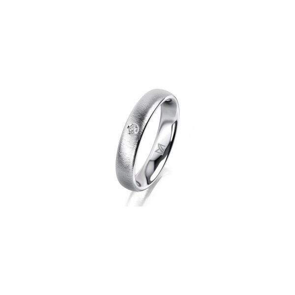 Ring Platin 950 4.0 mm sandmatt 1 Brillant G vs 0,025ct