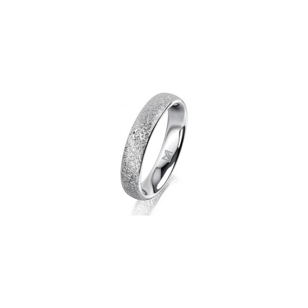 Ring Platin 950 4.0 mm kristallmatt 1 Brillant G vs 0,025ct