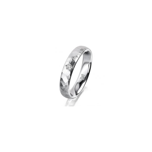 Ring Platin 950 4.0 mm diamantmatt 1 Brillant G vs 0,025ct