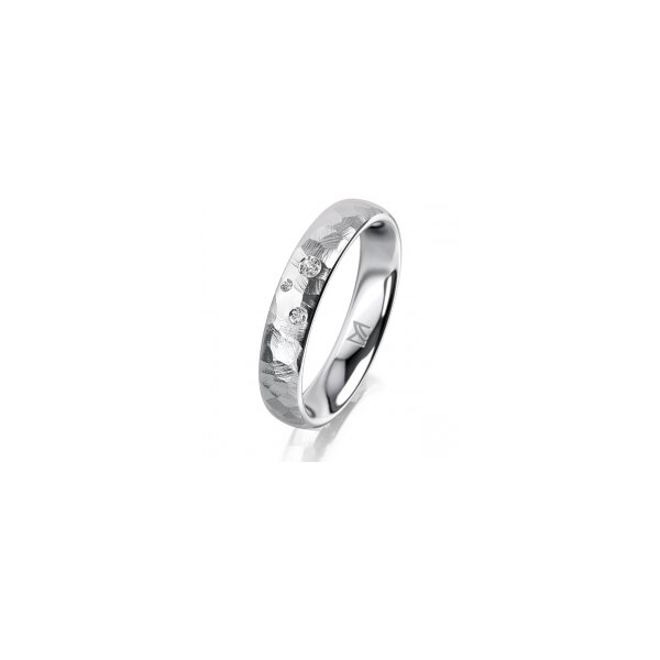 Ring Platin 950 4.0 mm diamantmatt 3 Brillanten G vs Gesamt 0,030ct