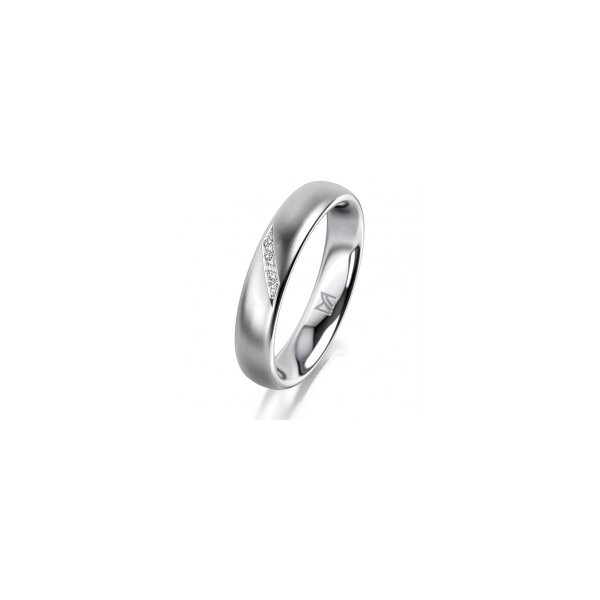 Ring Platin 950 4.0 mm l&auml;ngsmatt 4 Brillanten G vs Gesamt 0,020ct