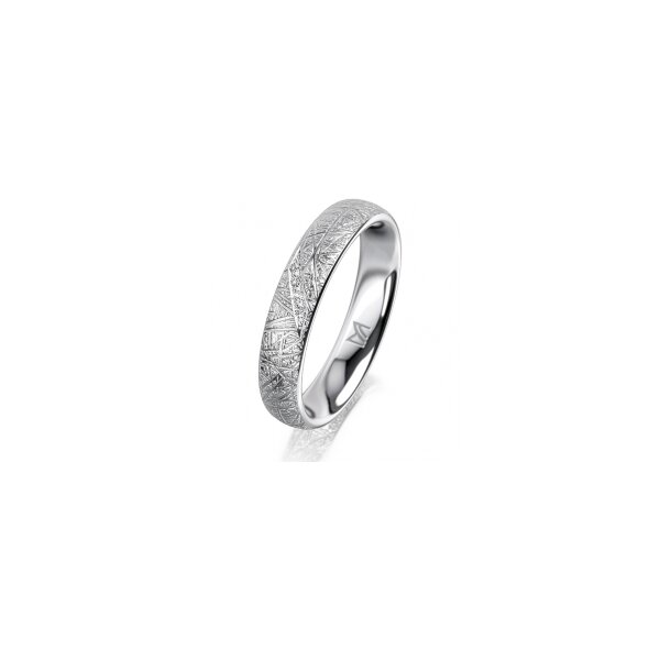 Ring Platin 950 4.0 mm kristallmatt 4 Brillanten G vs Gesamt 0,020ct