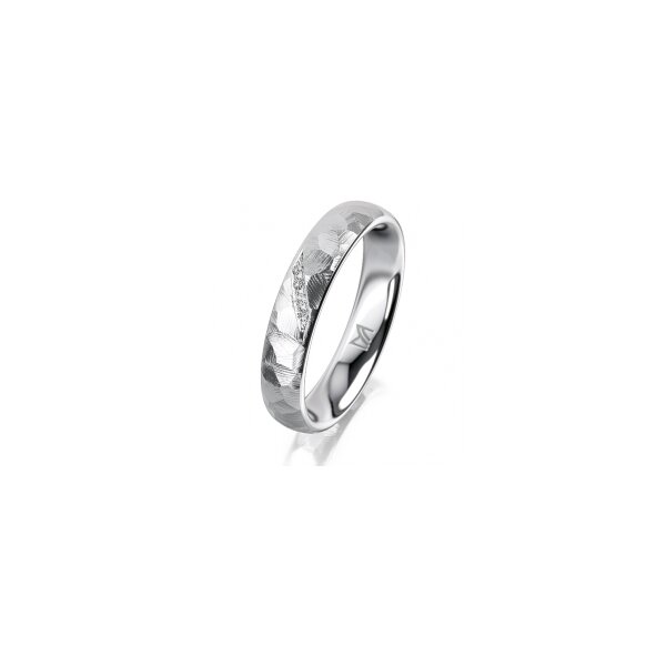 Ring Platin 950 4.0 mm diamantmatt 4 Brillanten G vs Gesamt 0,020ct