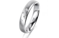 Ring Platin 950 4.0 mm sandmatt 5 Brillanten G vs Gesamt...