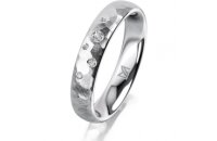 Ring Platin 950 4.0 mm diamantmatt 5 Brillanten G vs...