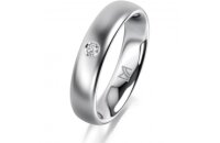 Ring Platin 950 4.5 mm l&auml;ngsmatt 1 Brillant G vs...