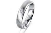 Ring Platin 950 4.5 mm sandmatt 1 Brillant G vs 0,035ct