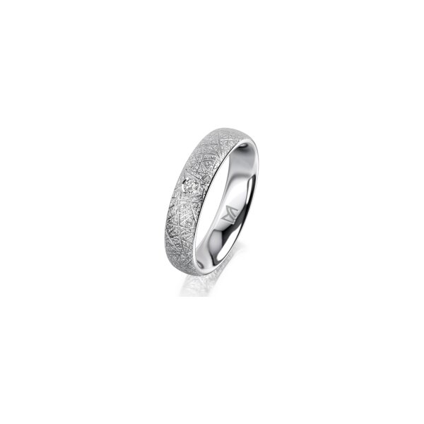 Ring Platin 950 4.5 mm kristallmatt 1 Brillant G vs 0,035ct