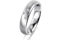 Ring Platin 950 4.5 mm sandmatt 3 Brillanten G vs Gesamt...