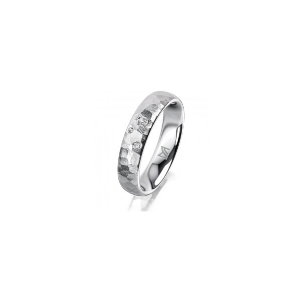 Ring Platin 950 4.5 mm diamantmatt 3 Brillanten G vs Gesamt 0,035ct