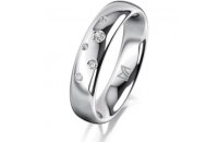 Ring Platin 950 4.5 mm poliert 5 Brillanten G vs Gesamt...