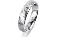 Ring Platin 950 4.5 mm diamantmatt 5 Brillanten G vs...
