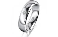Ring Platin 950 5.0 mm poliert 1 Brillant G vs 0,025ct