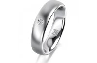 Ring Platin 950 5.0 mm l&auml;ngsmatt 1 Brillant G vs...
