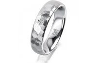 Ring Platin 950 5.0 mm diamantmatt 1 Brillant G vs 0,025ct
