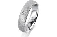Ring Platin 950 5.0 mm kreismatt 1 Brillant G vs 0,035ct
